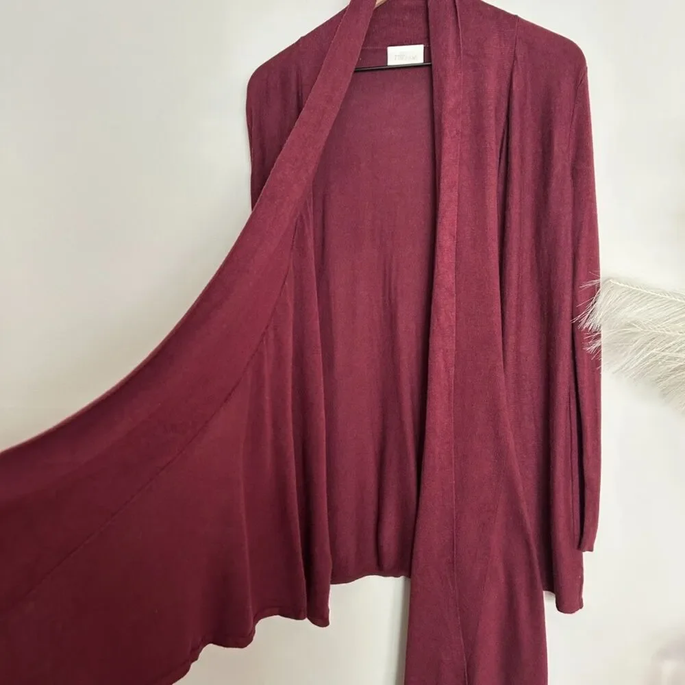 Nordstrom Lingerie Long Wrap Cardigan Burgundy / Wine / Maroon